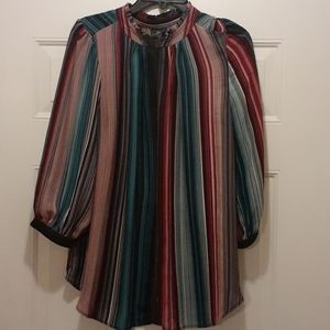 Striped plus size blouse